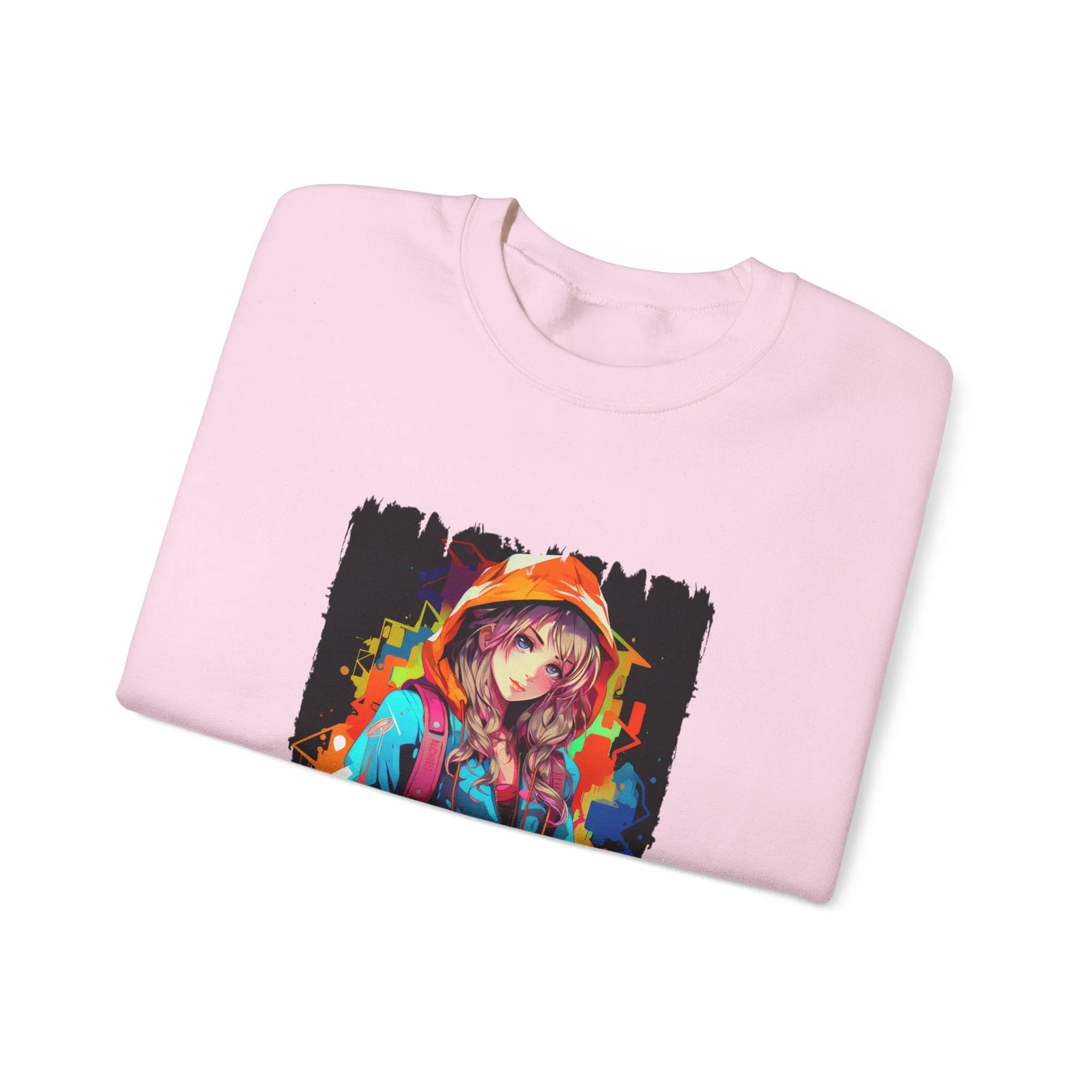 Graffiti Anime Girls Unisex Heavy Blend™ Crewneck Sweatshirt