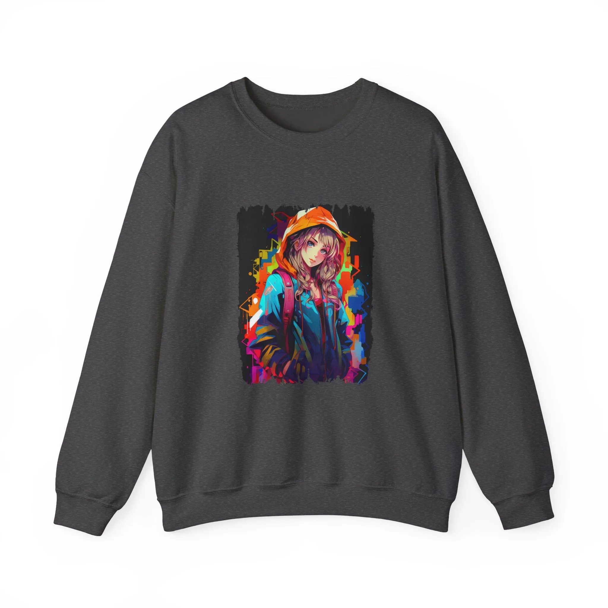 Graffiti Anime Girls Unisex Heavy Blend™ Crewneck Sweatshirt