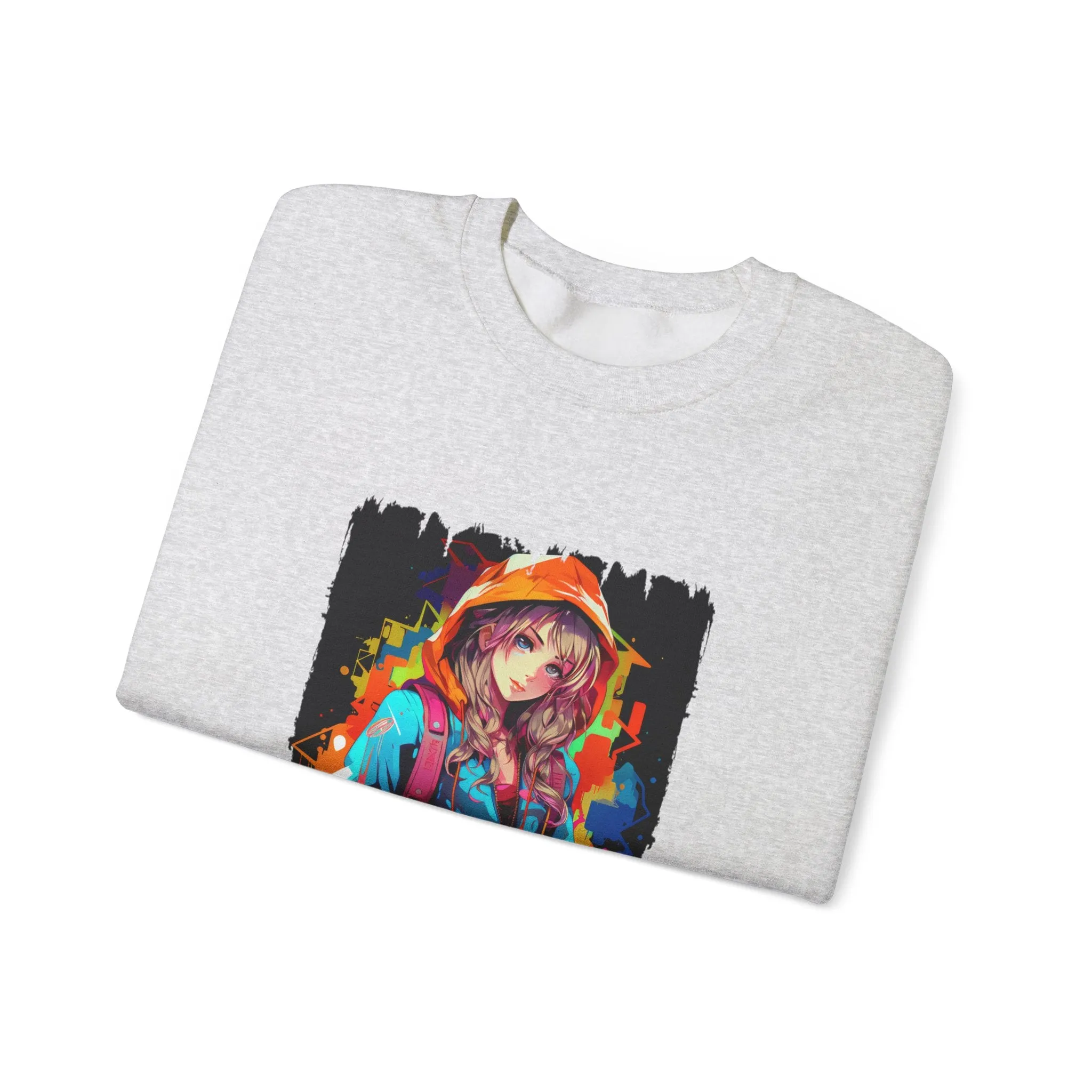 Graffiti Anime Girls Unisex Heavy Blend™ Crewneck Sweatshirt