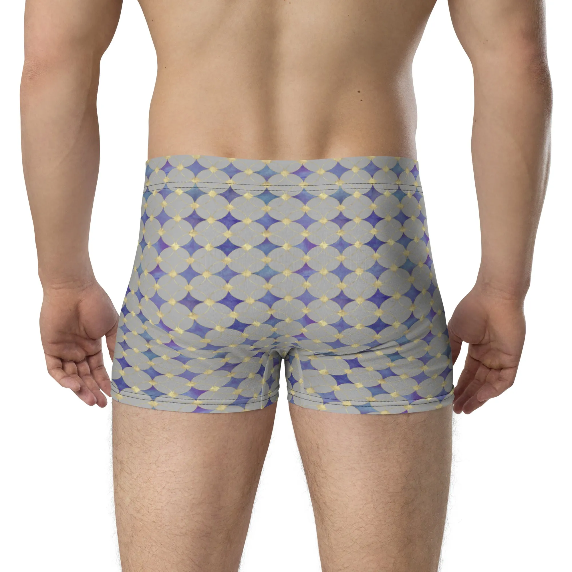 Grey graphic pattern boxer briefs for men