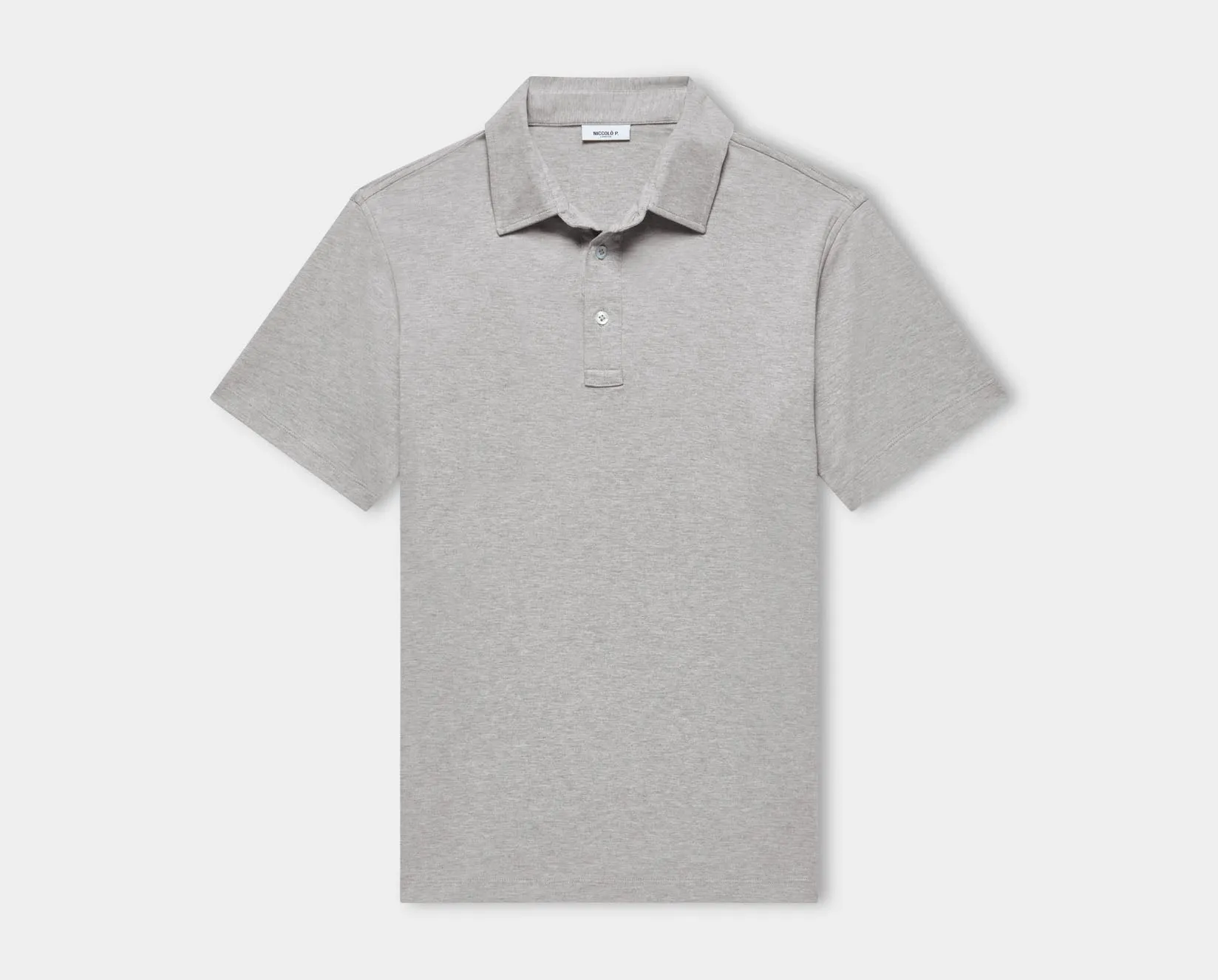 Grey Mélange Suvin Gold Cotton Polo Shirt