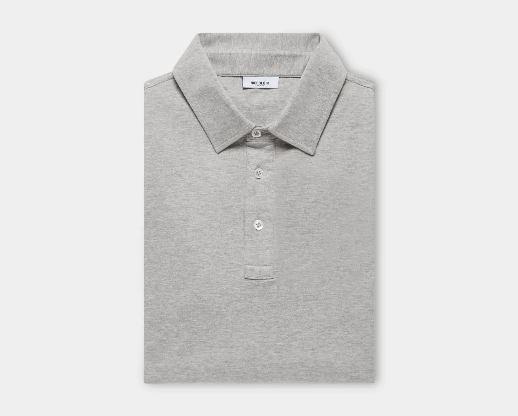 Grey Mélange Suvin Gold Cotton Polo Shirt