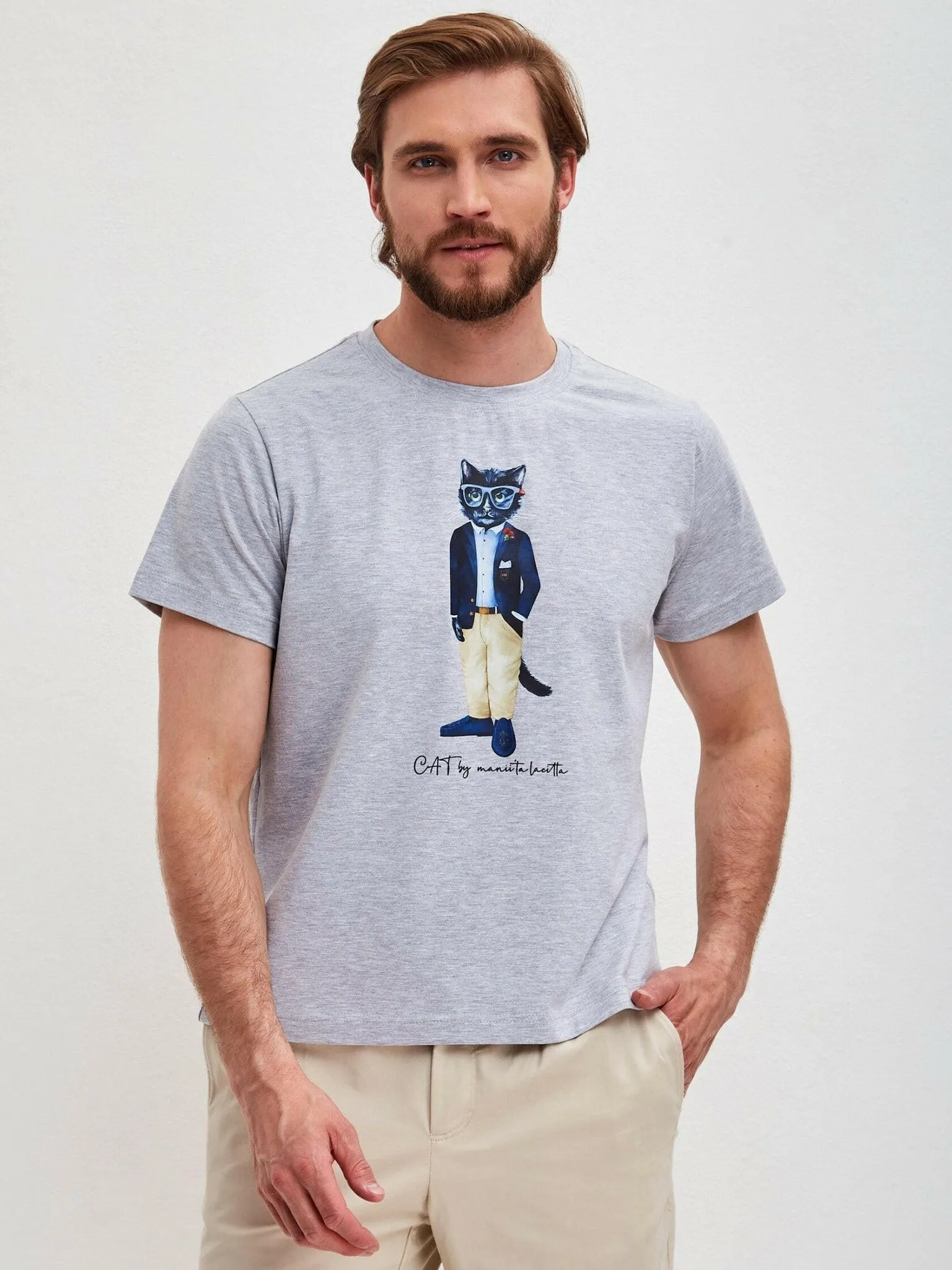 Grey Printed T-shirt REGATTA CAT