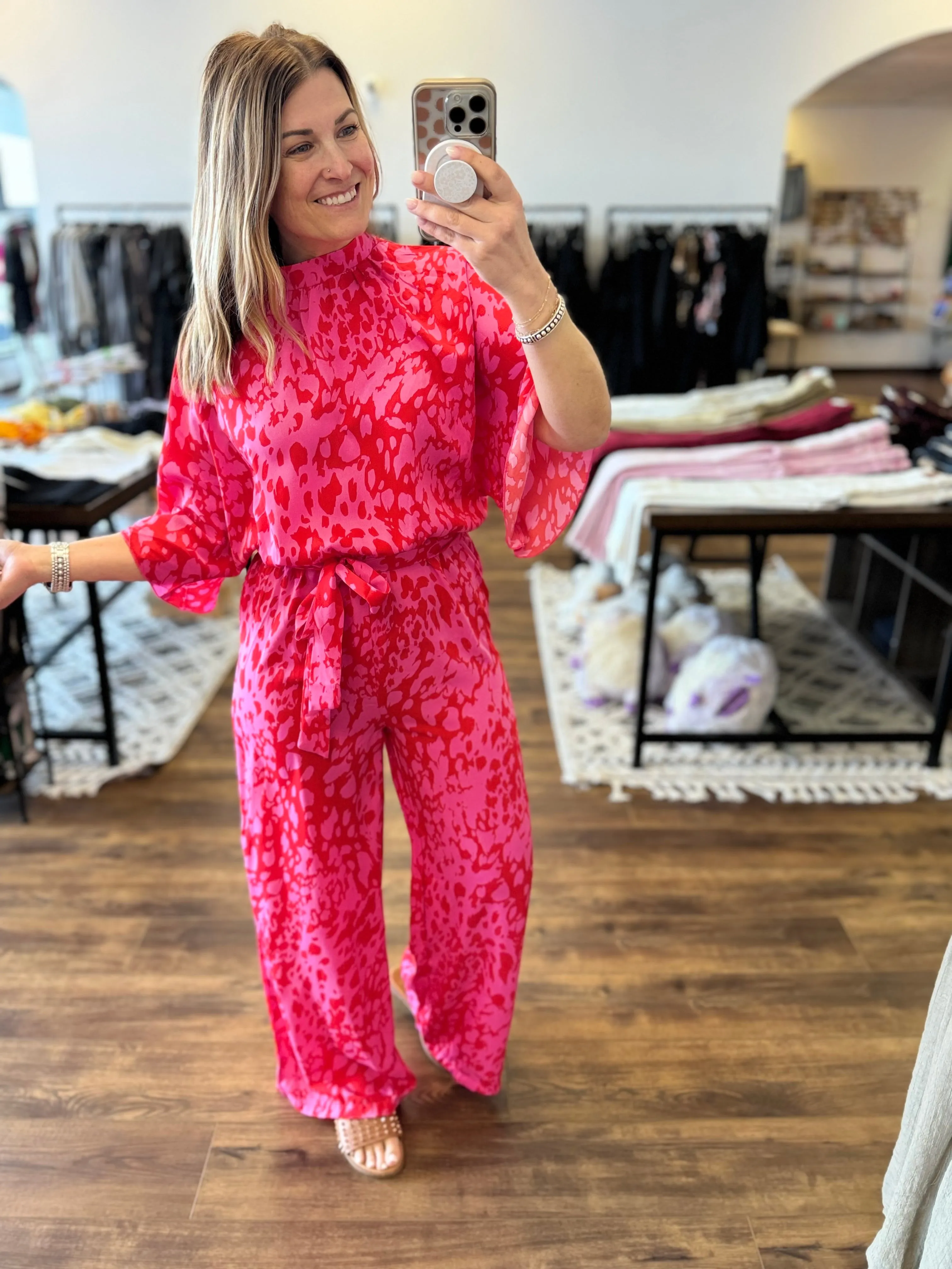 Hailey - Pink Leopard Jumpsuit