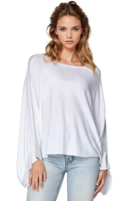 Harbor Crewneck Poncho Crop Sweater in Zen Blend