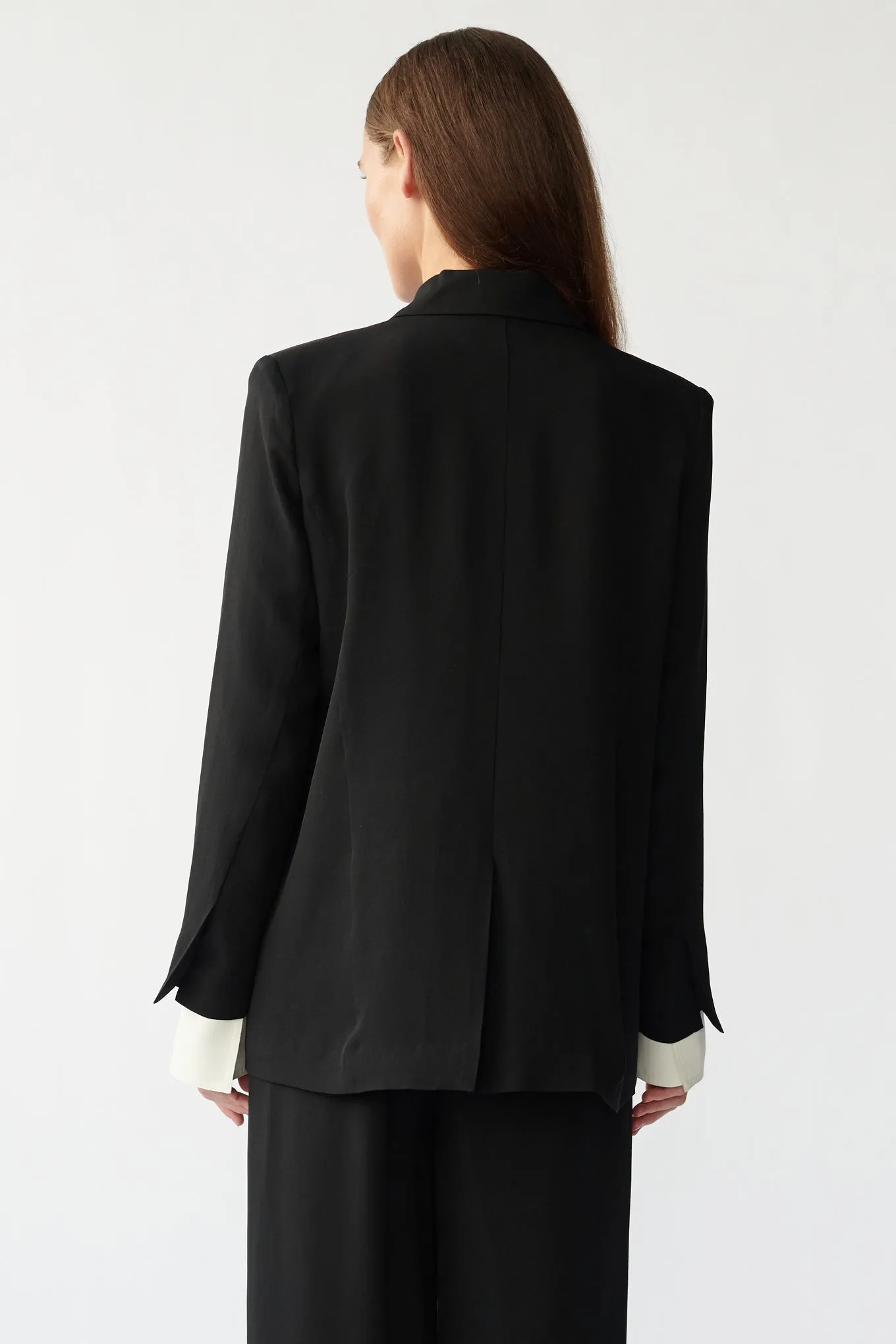 HARPERS BLAZER - BLACK - SILK GEORGETTE