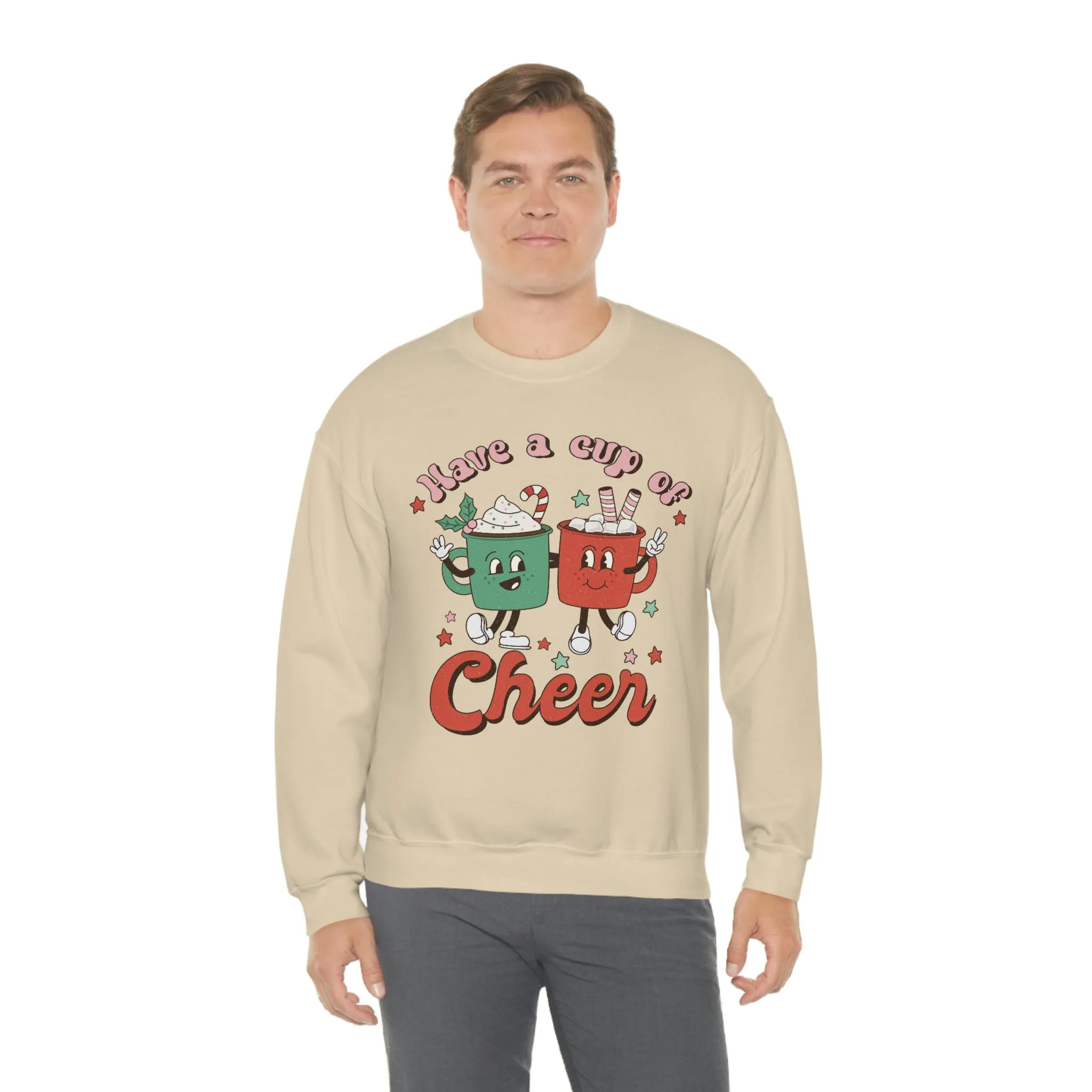 Have a Cup of Cheer Retro Christmas Shirt Unisex Heavy Blend Crewneck Sweatshirt