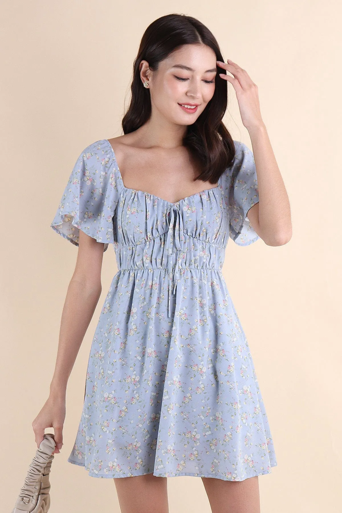 HAYLEY FLORAL DRESS IN BLUE