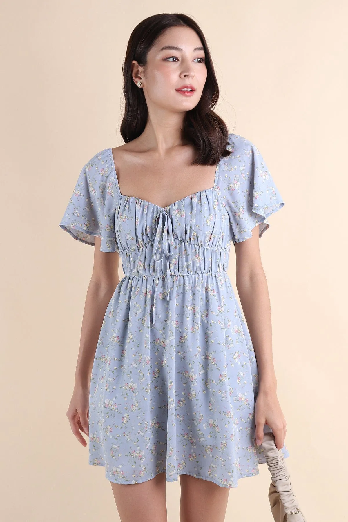 HAYLEY FLORAL DRESS IN BLUE