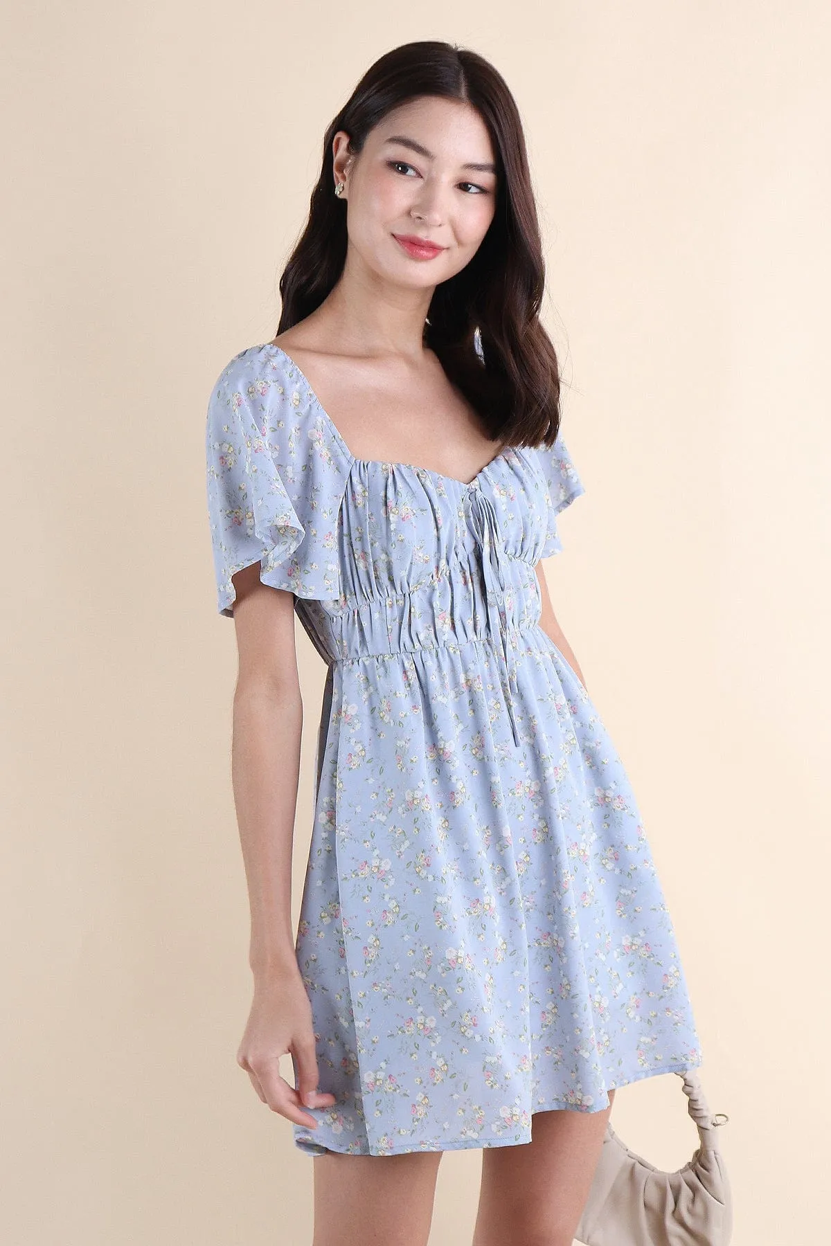 HAYLEY FLORAL DRESS IN BLUE