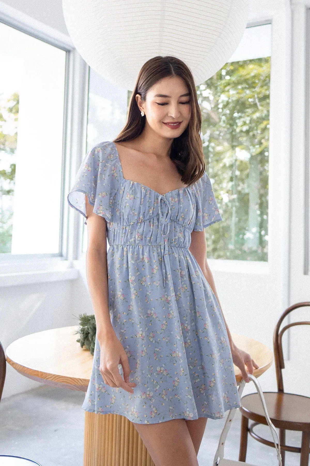 HAYLEY FLORAL DRESS IN BLUE