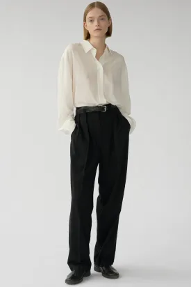 JOSEPH PANTS - BLACK - RAW SILK