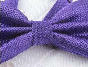 King Purple [Diamond Shape Print] - Bow Tie and Pocket Square Matching Set