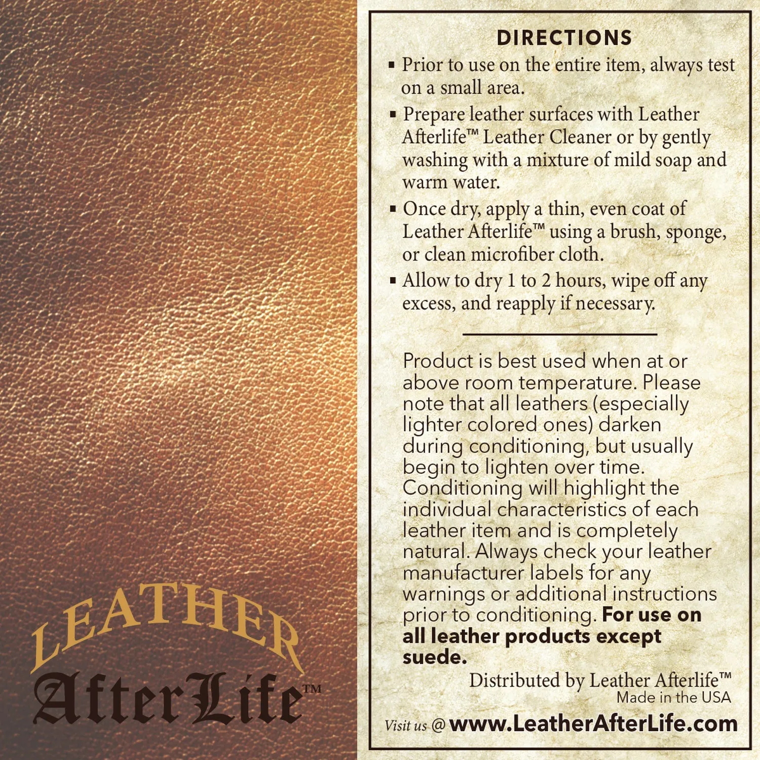 Leather Afterlife Leather Conditioner, Protector & Restorer