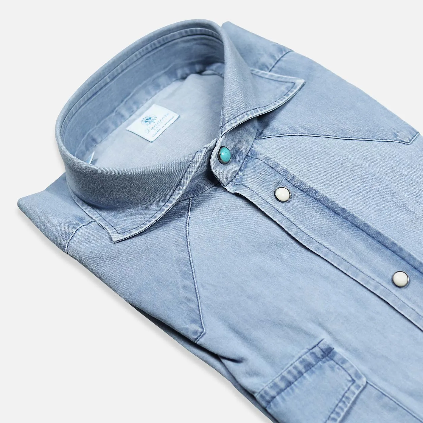 Light Blue Washed Denim Rodeo Shirt