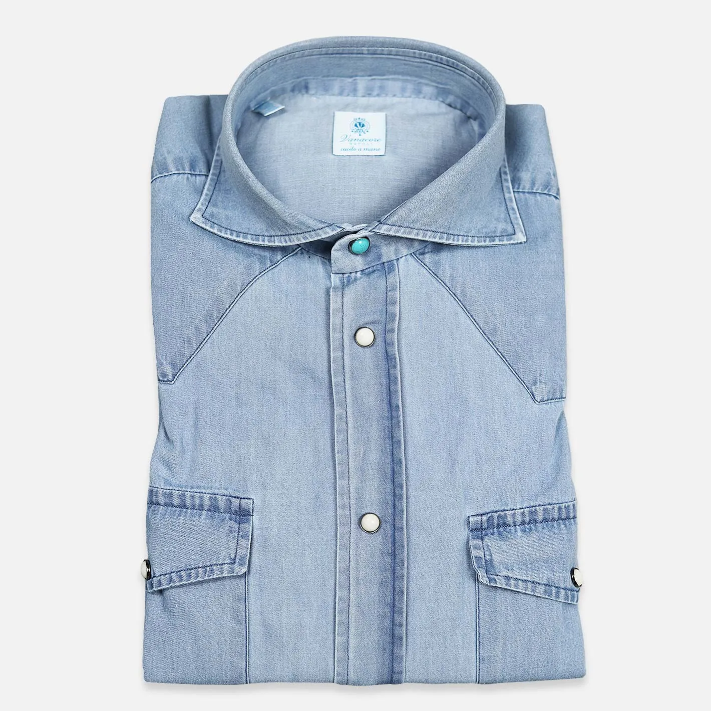 Light Blue Washed Denim Rodeo Shirt