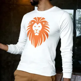 Lion face graphic long sleeve men’s t-shirt