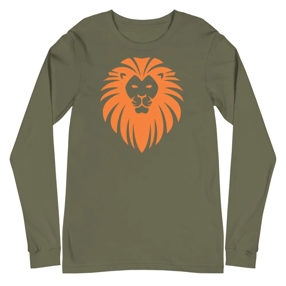 Lion face graphic long sleeve men’s t-shirt