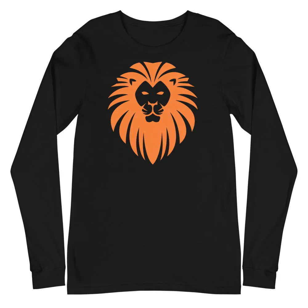 Lion face graphic long sleeve men’s t-shirt