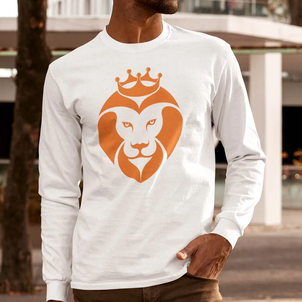 Lion king face graphic long sleeve t-shirt for men