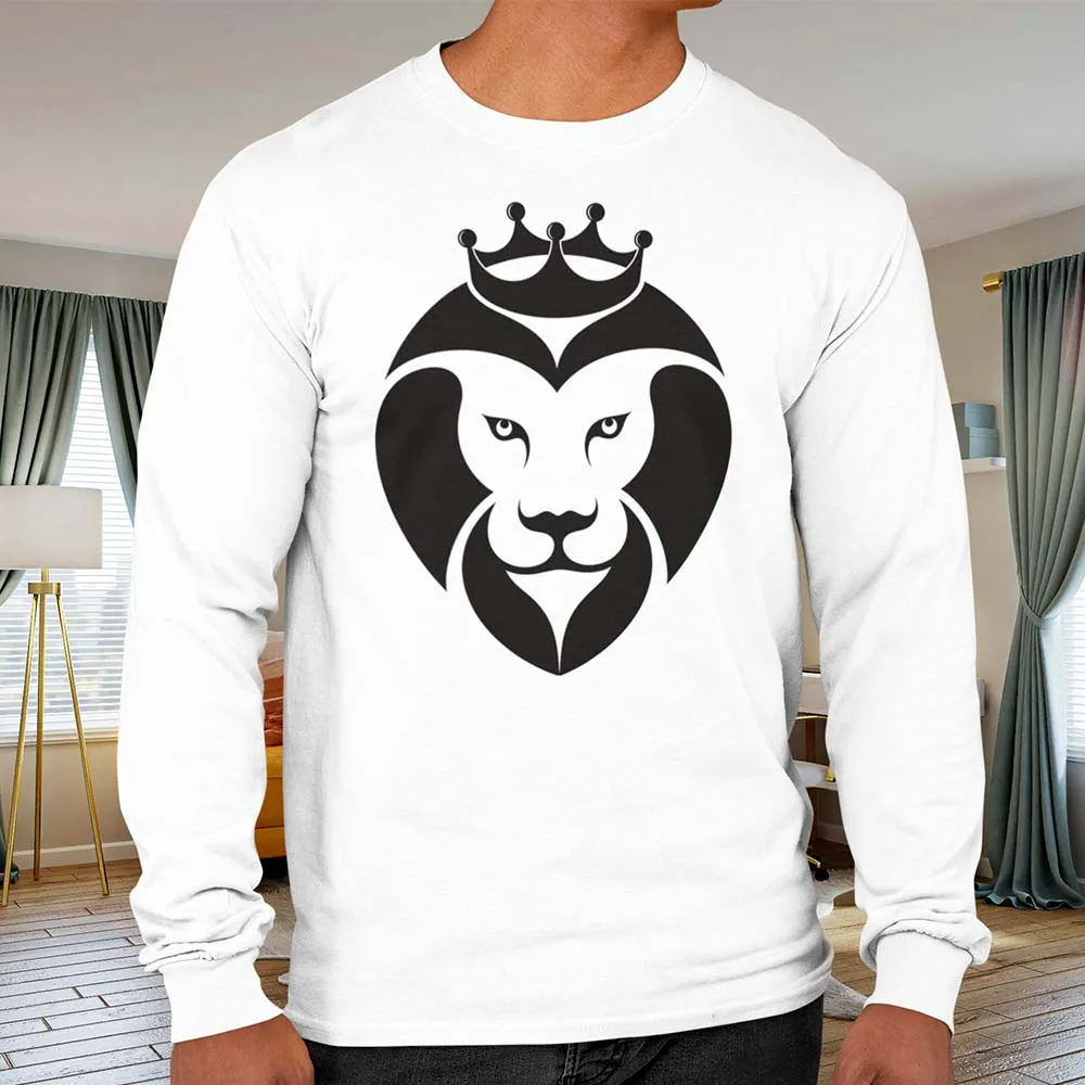 Lion king head print long sleeve t-shirt