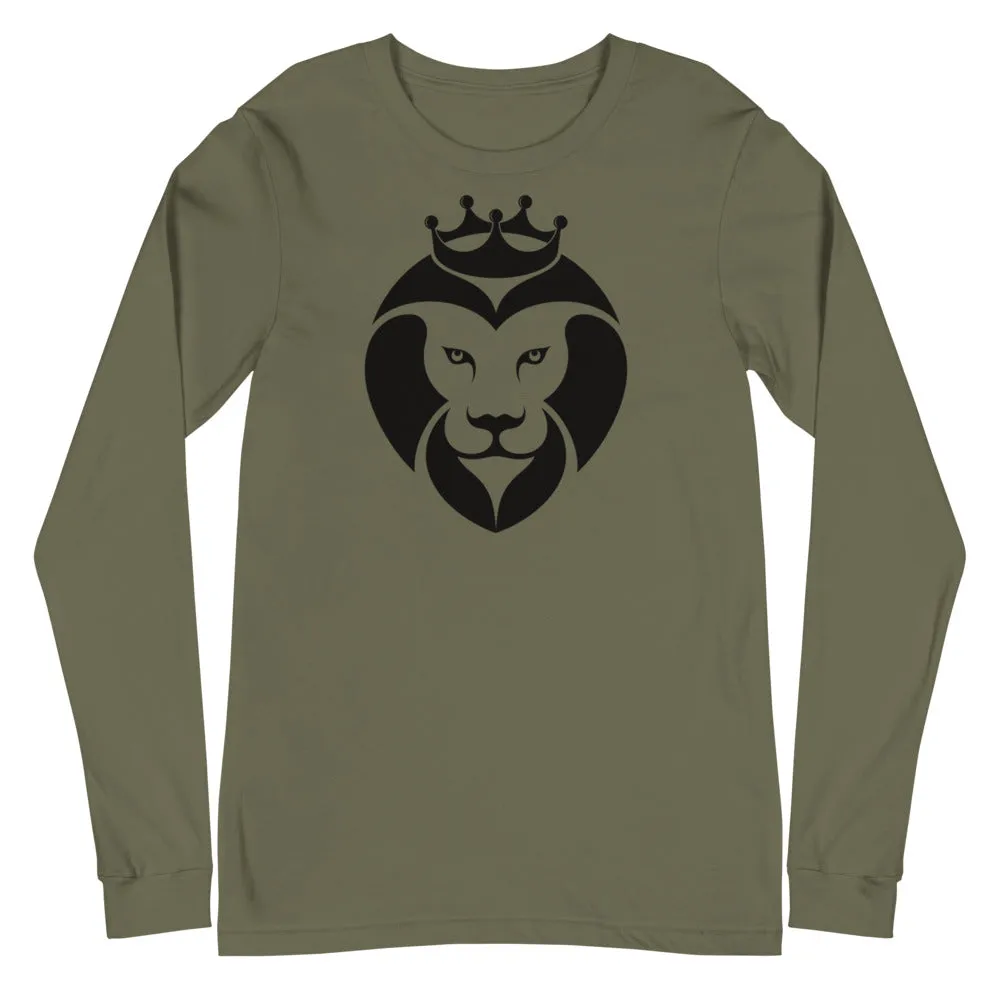 Lion king head print long sleeve t-shirt