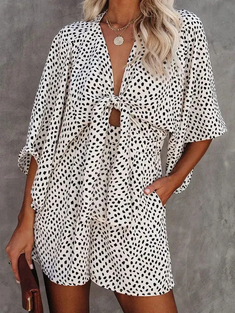 Long sleeve Bow Summer Jumpsuit