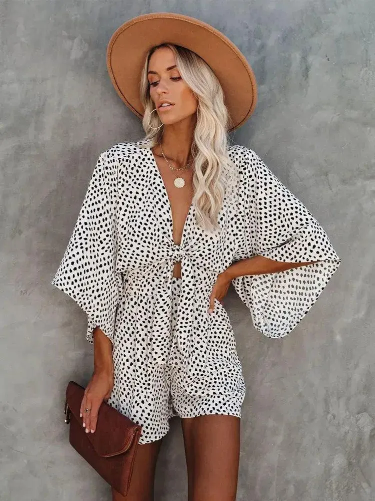 Long sleeve Bow Summer Jumpsuit