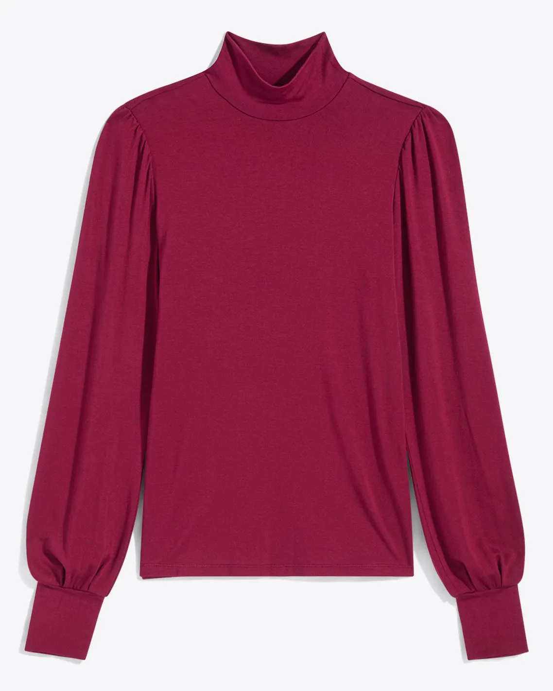 Long Sleeve Puff Mock Neck