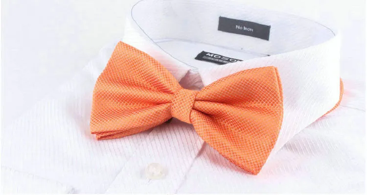 Mandarin Orange [Diamond Shape Print] - Bow Tie and Pocket Square Matching Set