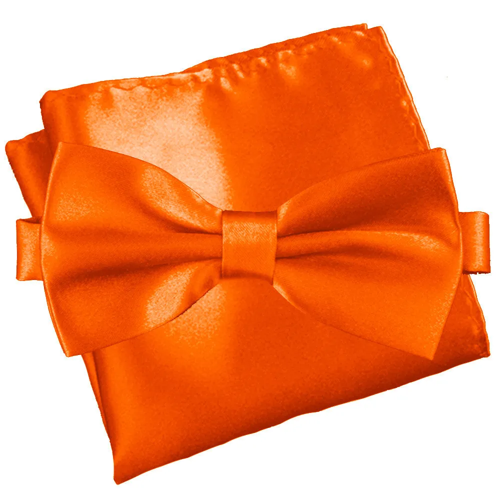 Mandarin Orange [Silky Smooth] - Bow Tie and Pocket Square Matching Set