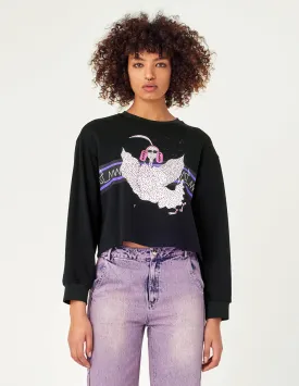 Mark Fast Erin White Printed Cropped Sweatshirt