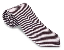 Maroon/White Sherman Striped Necktie - F2547