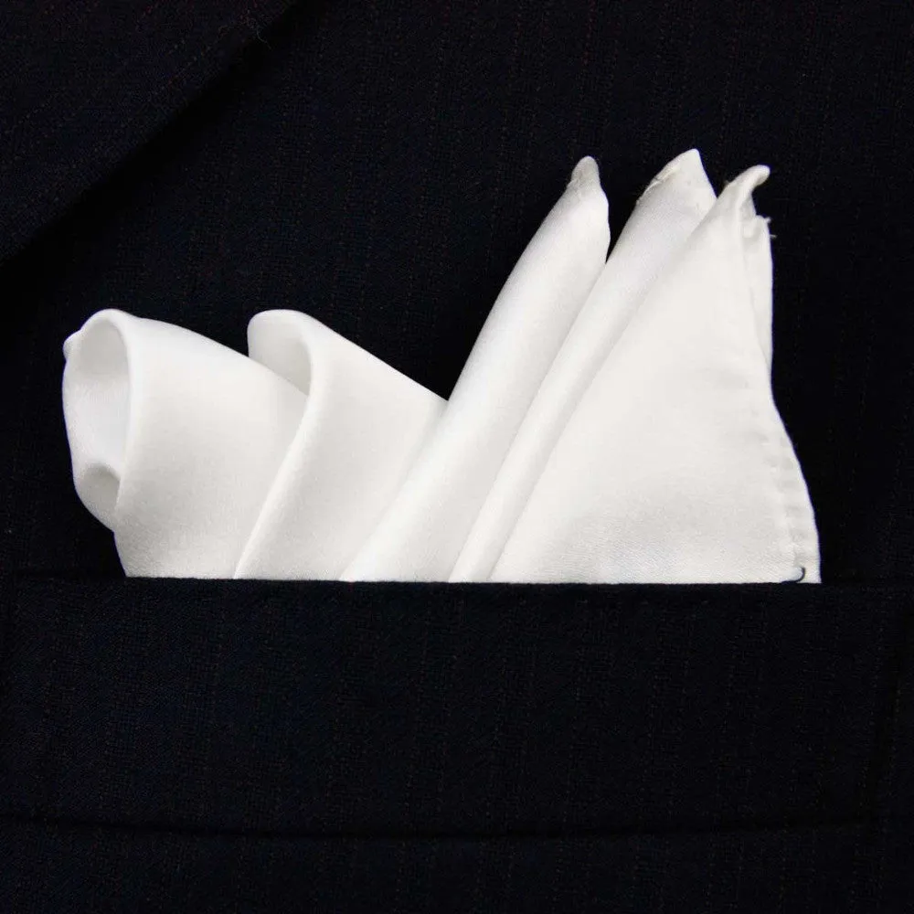 Marshmallow White [Silky Smooth] - Bow Tie and Pocket Square Matching Set