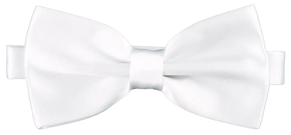 Marshmallow White [Silky Smooth] - Bow Tie and Pocket Square Matching Set