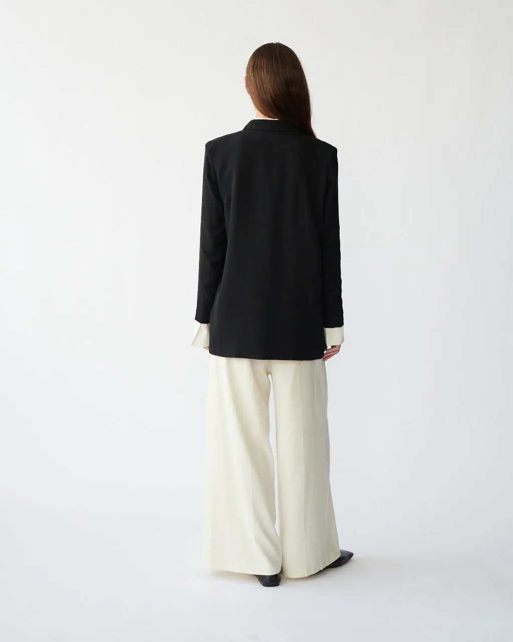 MENA BLAZER - BLACK - RAW SILK