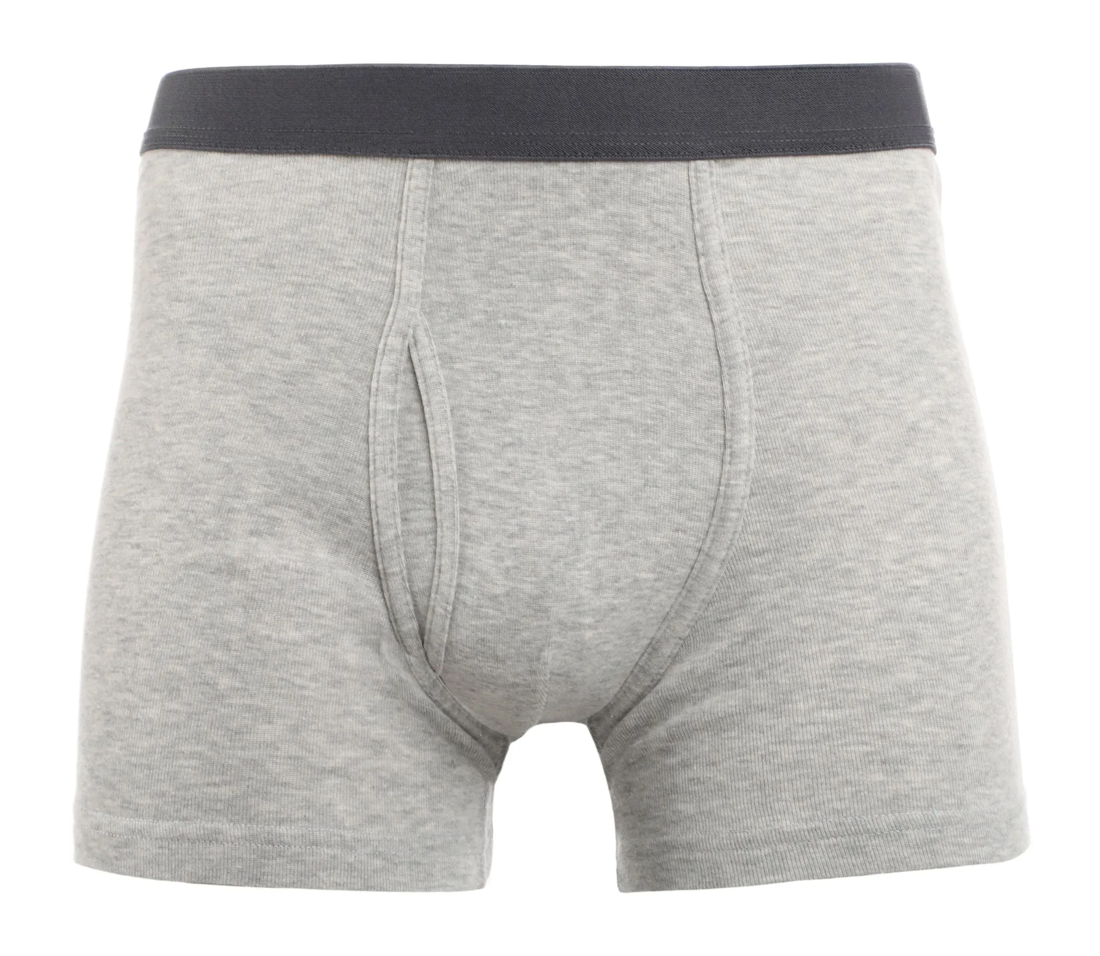 MEN’S HEATHER GREY SHORT BOXER BRIEFS - 4 PK