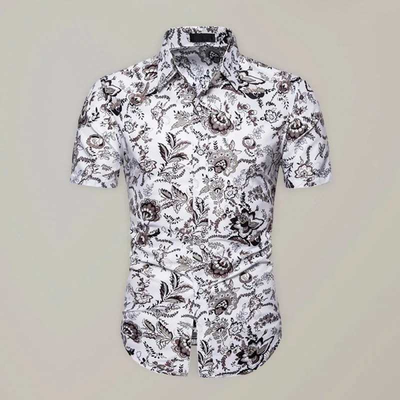 Men's Summer Fashion Short Sleeve Printed Shirt