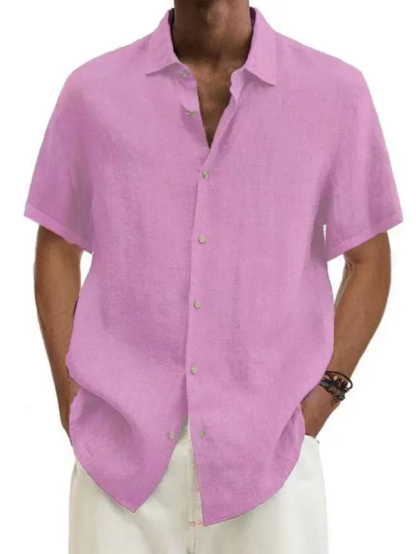 Men's Woven Casual Short Sleeve Shirt