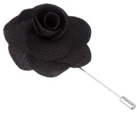 Midnight Black Begonia Lapel Pin