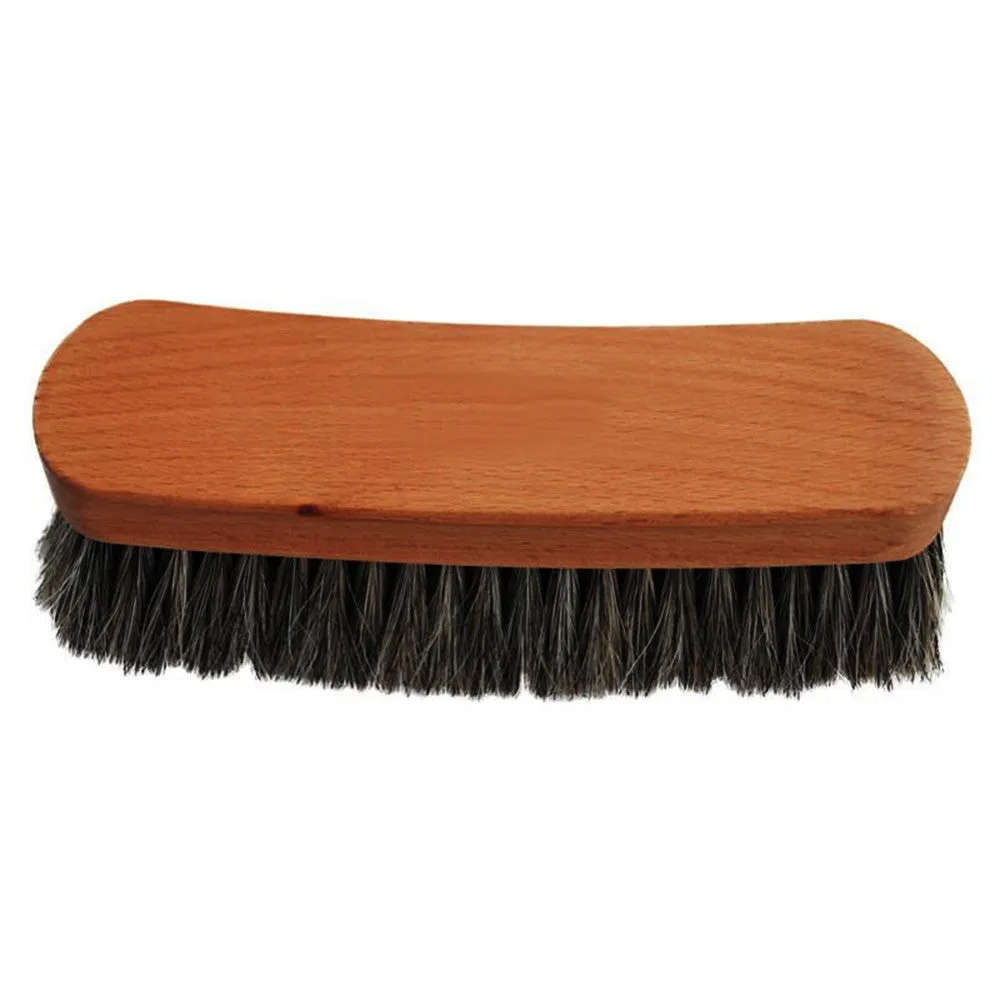 Mongolian Horsehair Shine Brush with Mahogany Wood Handle