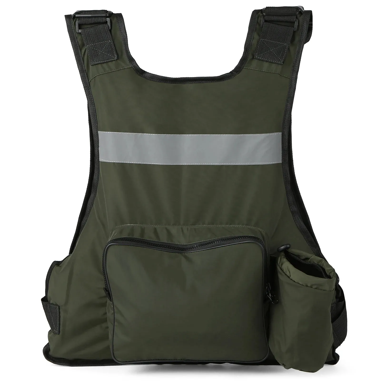 Multi-Pockets Fly Fishing Jacket Buoyancy Vest with Water Bottle Holder