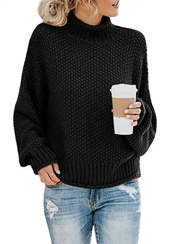 New Fashionable Contrast Color Knitted Sweater Cardigan Jacket Sweater