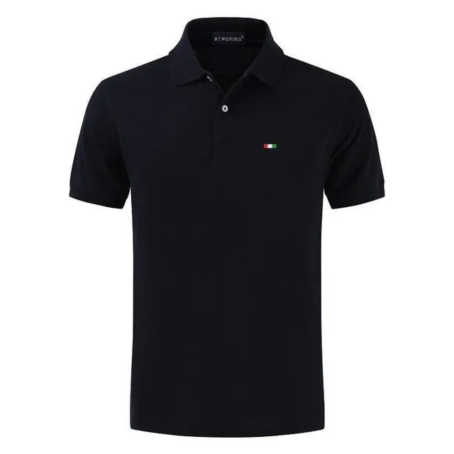 New Solid Color Mens Polos Shirts 100% Cotton