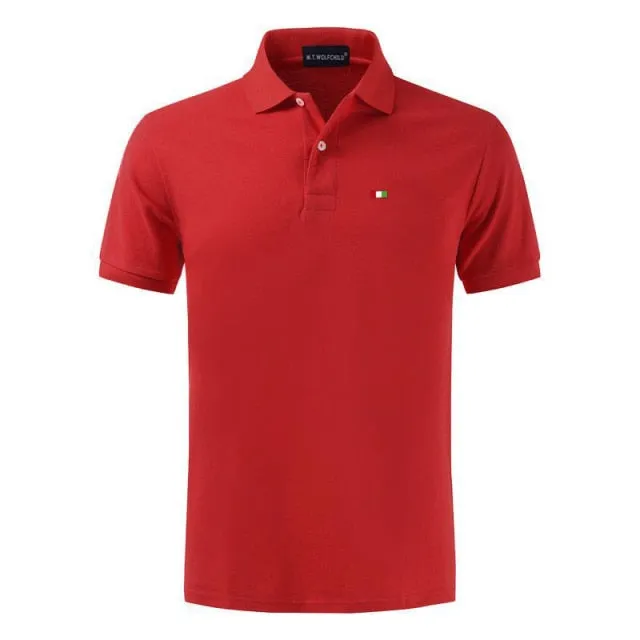 New Solid Color Mens Polos Shirts 100% Cotton