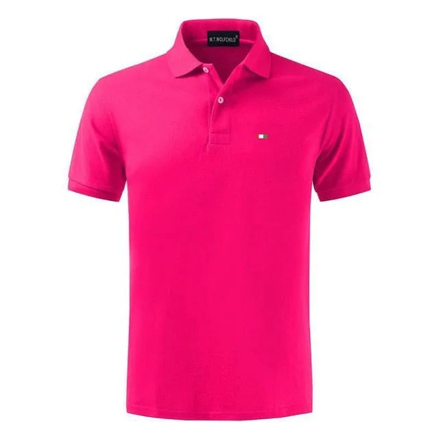 New Solid Color Mens Polos Shirts 100% Cotton