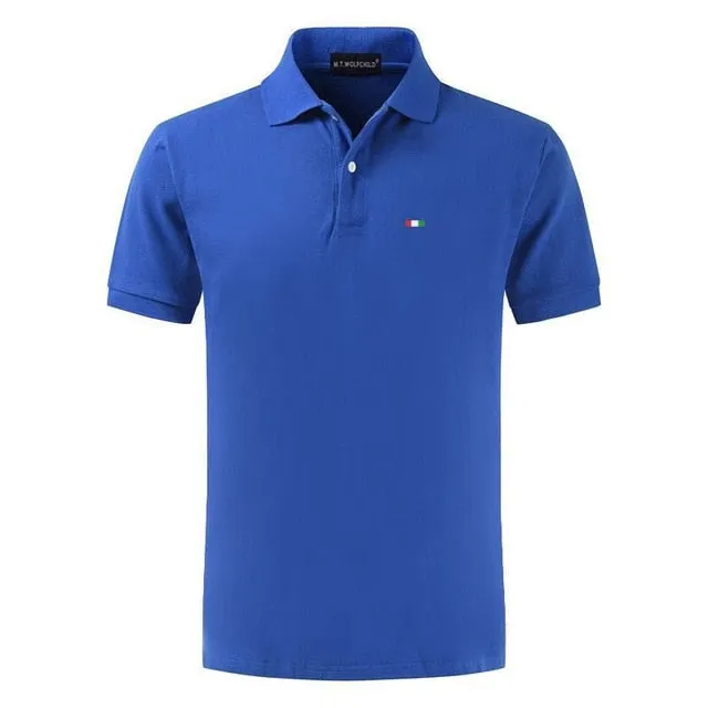 New Solid Color Mens Polos Shirts 100% Cotton