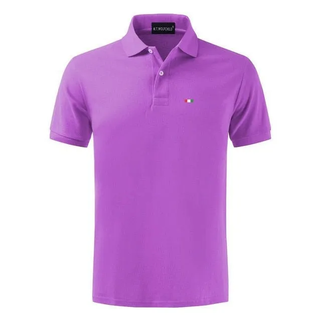 New Solid Color Mens Polos Shirts 100% Cotton