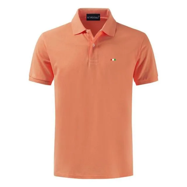 New Solid Color Mens Polos Shirts 100% Cotton