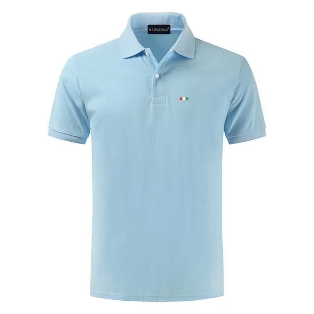 New Solid Color Mens Polos Shirts 100% Cotton